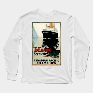 To Europe by Ship the Scenic St Lawrence Route Vintage Cruise Long Sleeve T-Shirt